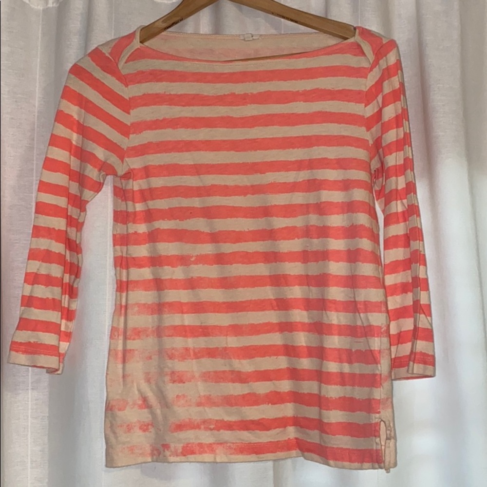 Distressed Pink Tee - 3 quarter sleeve